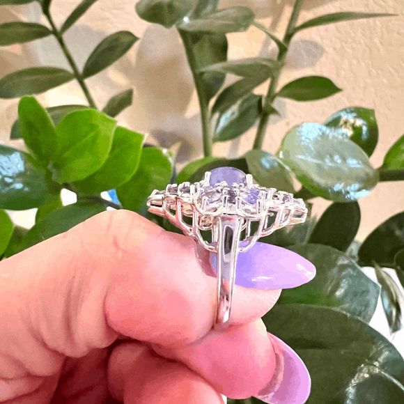 #007 Heirloom Sterling Silver Tanzanite & Iolite Ring-SZ 7 - Picture 3 of 7